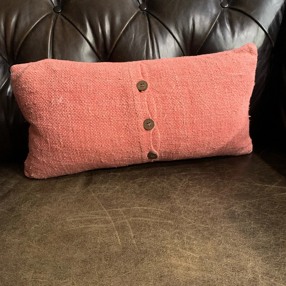 West elm coral woven pillow case 12 by 21 inches case only